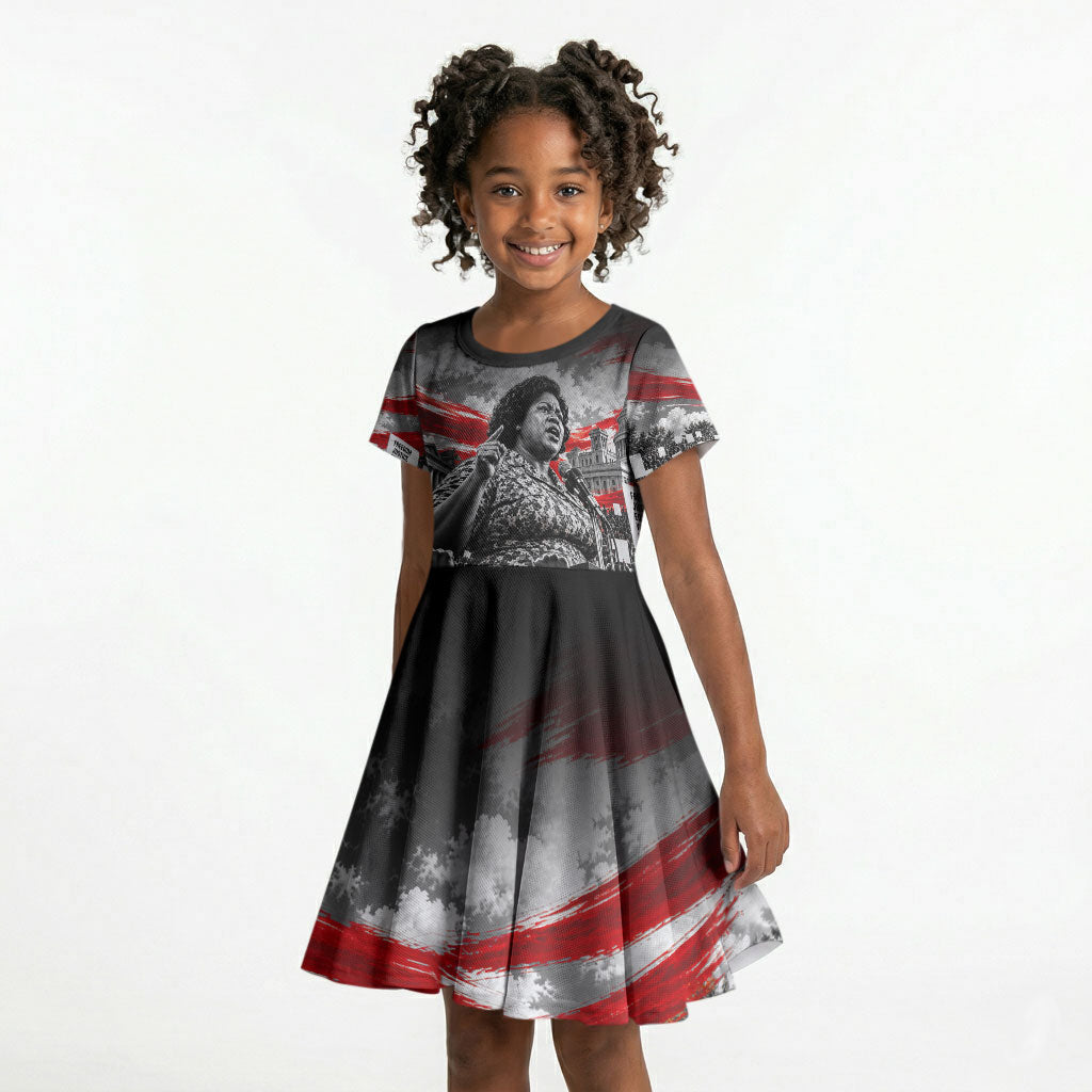 Fannie Lou Hamer Civil Rights Kid Short Sleeve Dress Voting Rights Activist Tribute Art
