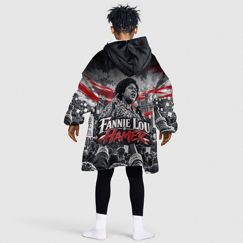 Fannie Lou Hamer Civil Rights Kid Wearable Blanket Hoodie Voting Rights Activist Tribute Art