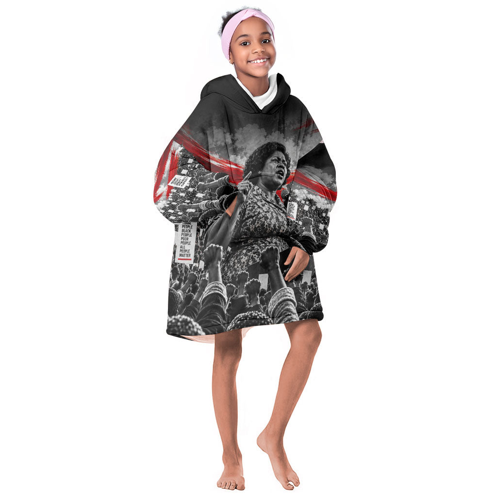 Fannie Lou Hamer Civil Rights Kid Wearable Blanket Hoodie Voting Rights Activist Tribute Art