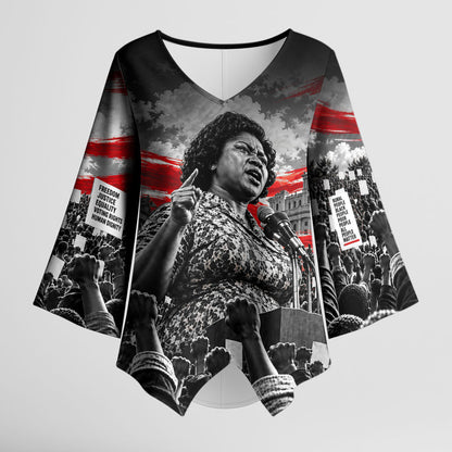 Fannie Lou Hamer Civil Rights Kimono Sleeve Blouse Voting Rights Activist Tribute Art
