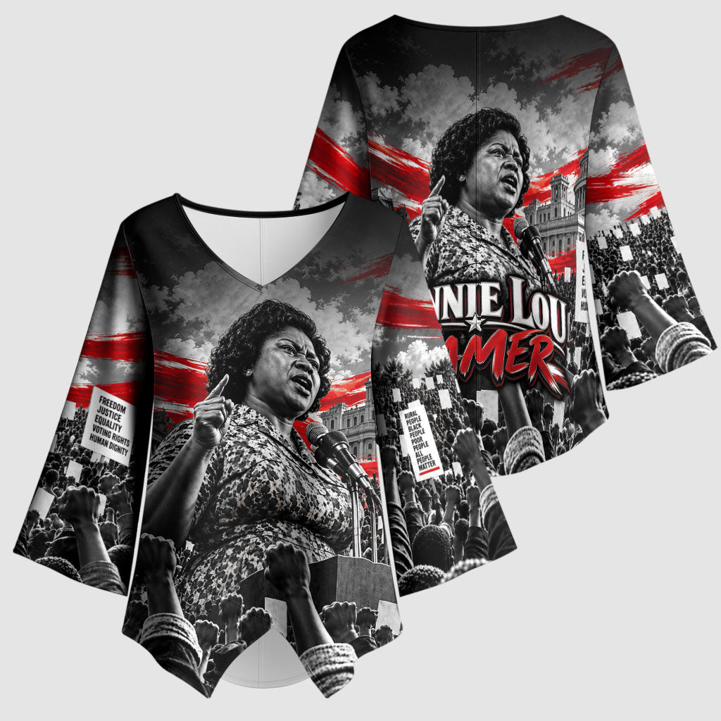 Fannie Lou Hamer Civil Rights Kimono Sleeve Blouse Voting Rights Activist Tribute Art
