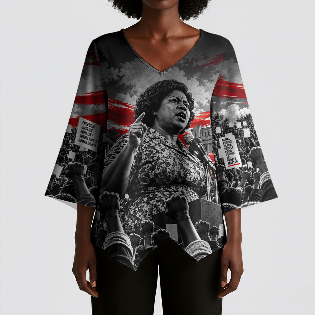 Fannie Lou Hamer Civil Rights Kimono Sleeve Blouse Voting Rights Activist Tribute Art