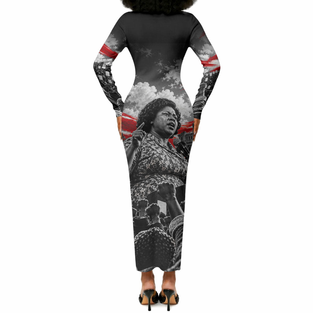 Fannie Lou Hamer Civil Rights Long Sleeve Bodycon Dress Voting Rights Activist Tribute Art