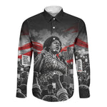 Fannie Lou Hamer Civil Rights Long Sleeve Button Shirt Voting Rights Activist Tribute Art