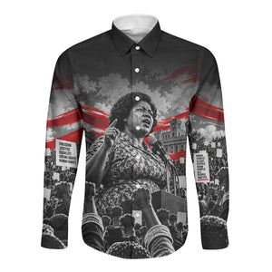 Fannie Lou Hamer Civil Rights Long Sleeve Button Shirt Voting Rights Activist Tribute Art