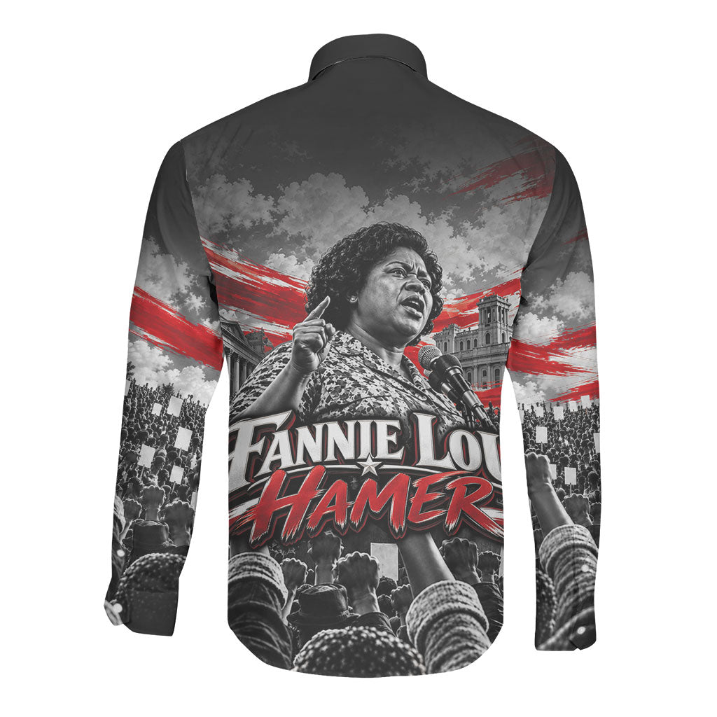 Fannie Lou Hamer Civil Rights Long Sleeve Button Shirt Voting Rights Activist Tribute Art