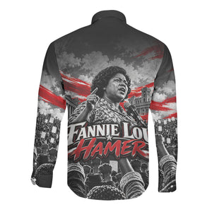 Fannie Lou Hamer Civil Rights Long Sleeve Button Shirt Voting Rights Activist Tribute Art
