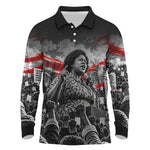 Fannie Lou Hamer Civil Rights Long Sleeve Polo Shirt Voting Rights Activist Tribute Art
