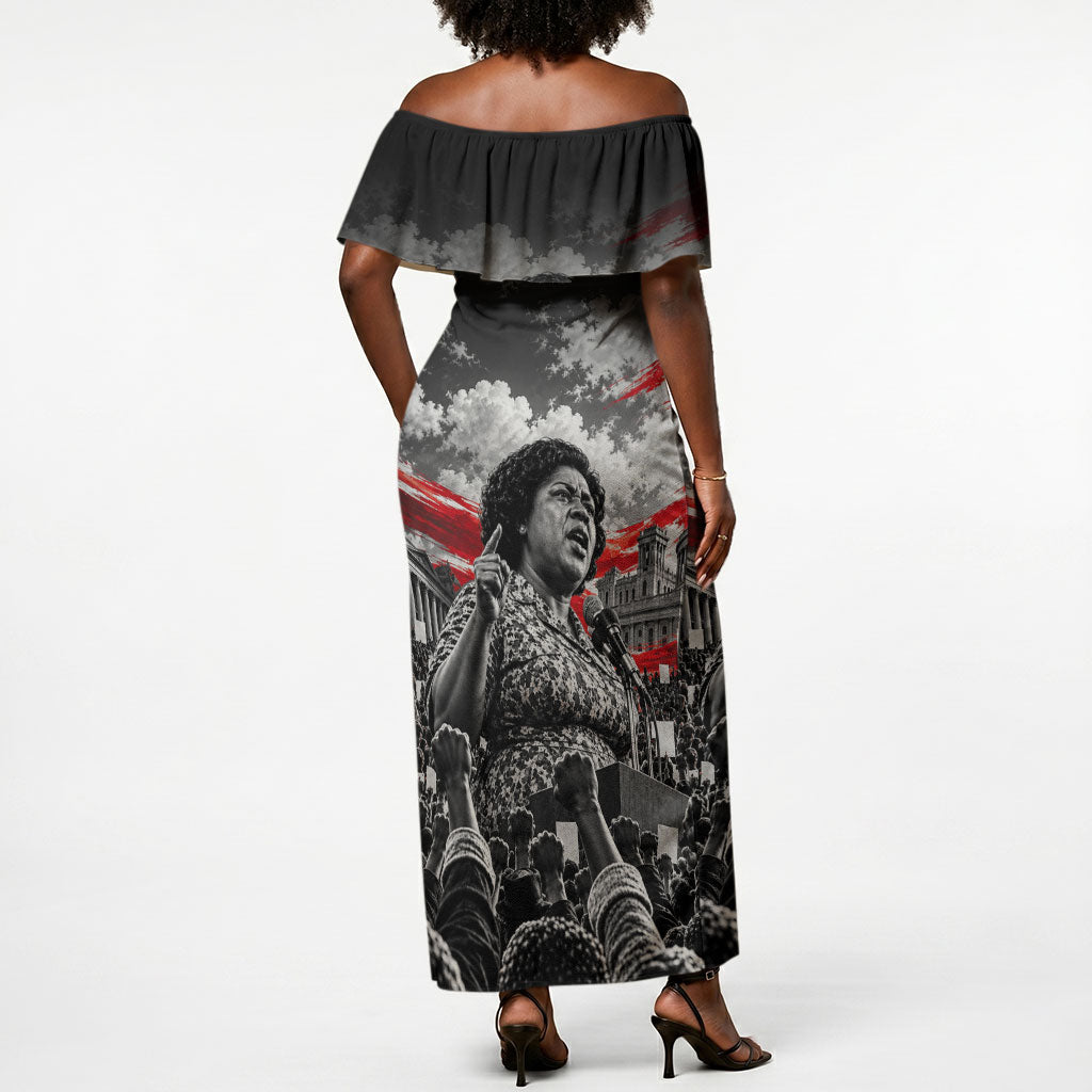 Fannie Lou Hamer Civil Rights Off Shoulder Maxi Dress Voting Rights Activist Tribute Art