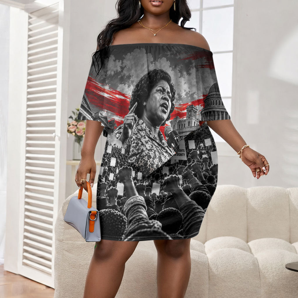 Fannie Lou Hamer Civil Rights Off Shoulder Short Dress Voting Rights Activist Tribute Art