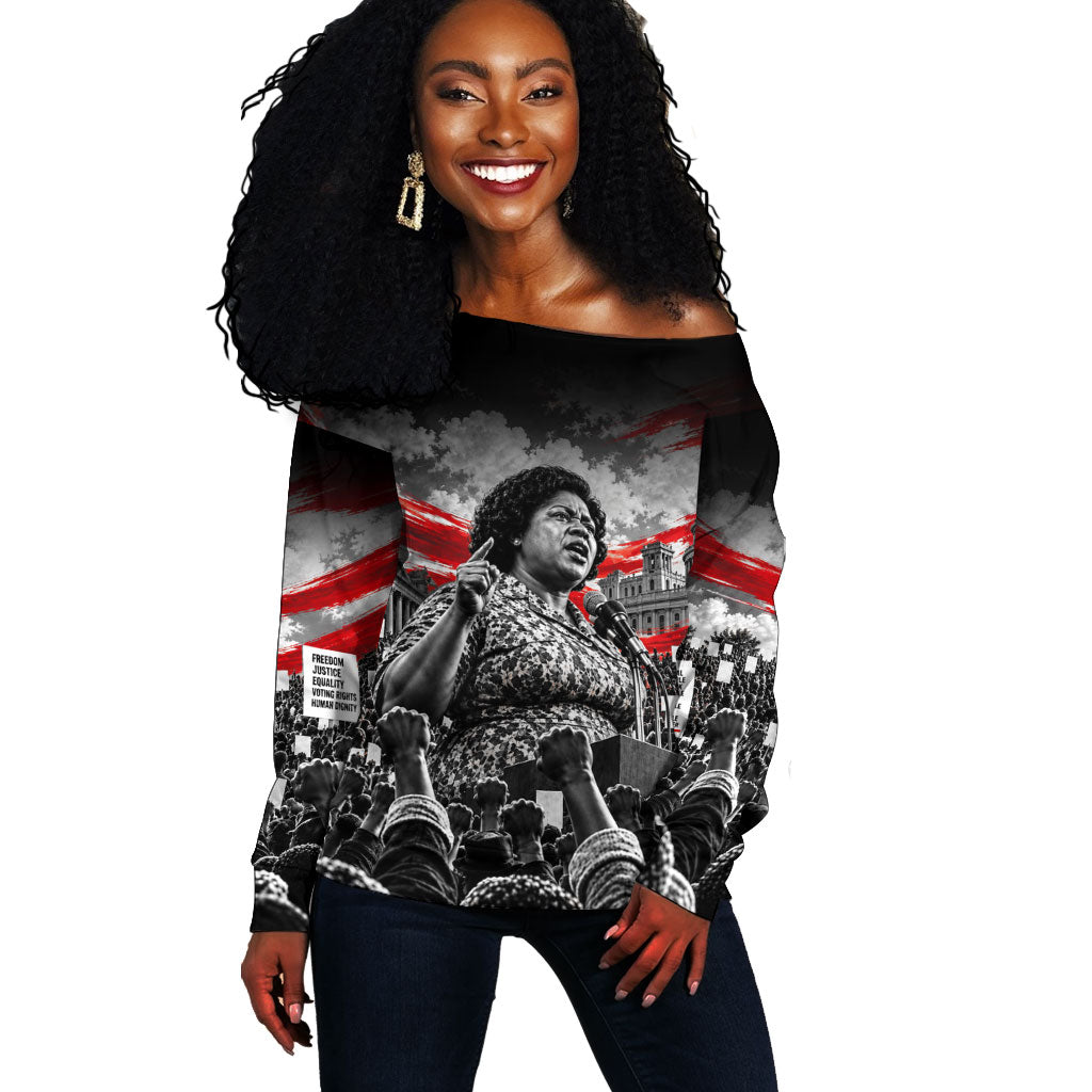 Fannie Lou Hamer Civil Rights Off Shoulder Sweater Voting Rights Activist Tribute Art