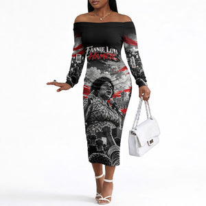 Fannie Lou Hamer Civil Rights Off The Shoulder Long Sleeve Dress Voting Rights Activist Tribute Art