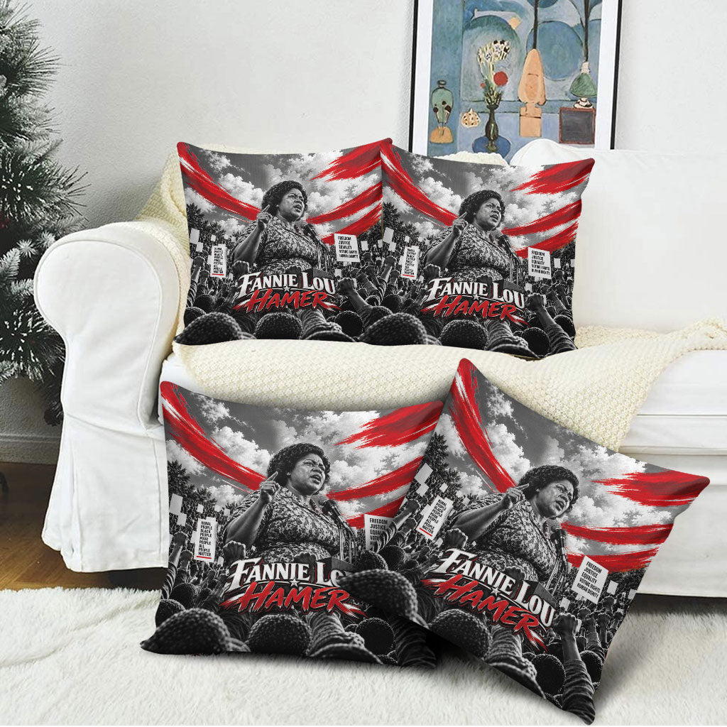 Fannie Lou Hamer Civil Rights Pillow Cover Voting Rights Activist Tribute Art