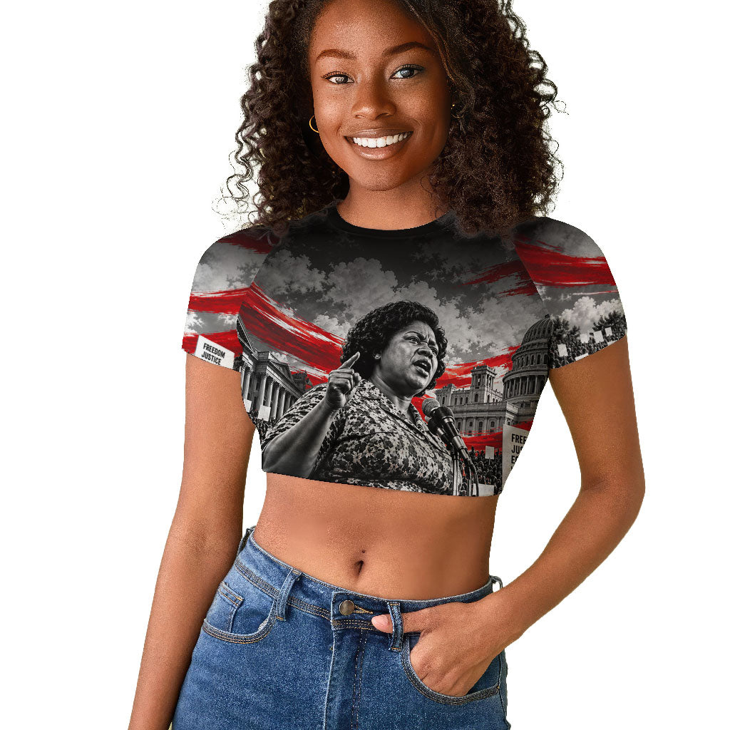 Fannie Lou Hamer Civil Rights Raglan Cropped T shirt Voting Rights Activist Tribute Art