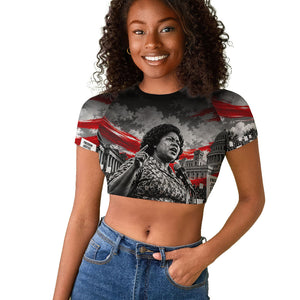 Fannie Lou Hamer Civil Rights Raglan Cropped T shirt Voting Rights Activist Tribute Art