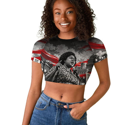 Fannie Lou Hamer Civil Rights Raglan Cropped T shirt Voting Rights Activist Tribute Art