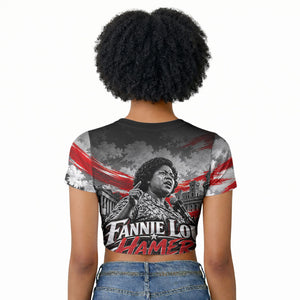 Fannie Lou Hamer Civil Rights Raglan Cropped T shirt Voting Rights Activist Tribute Art