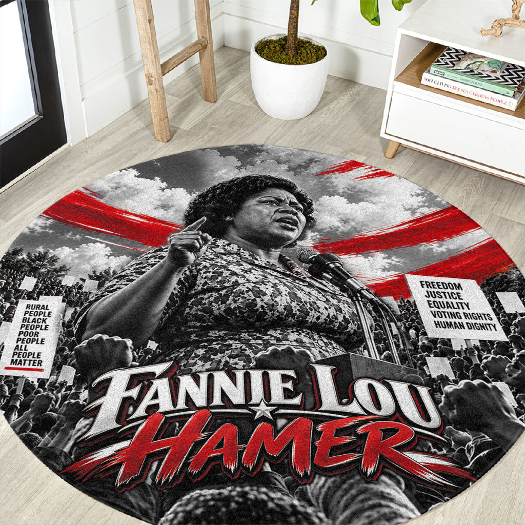 Fannie Lou Hamer Civil Rights Round Carpet Voting Rights Activist Tribute Art