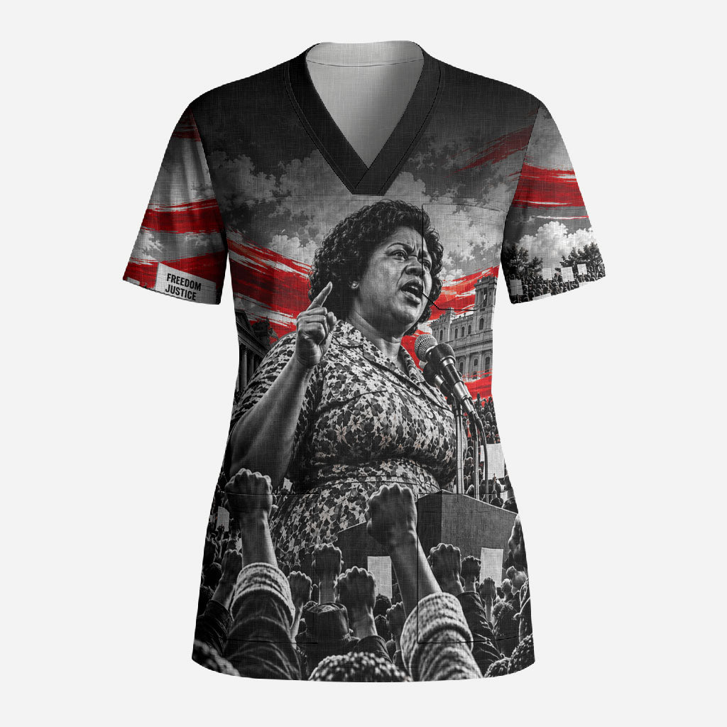 Fannie Lou Hamer Civil Rights Scrub Top Voting Rights Activist Tribute Art