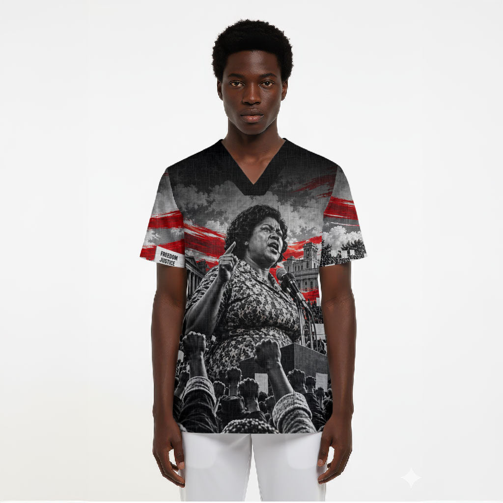Fannie Lou Hamer Civil Rights Scrub Top Voting Rights Activist Tribute Art