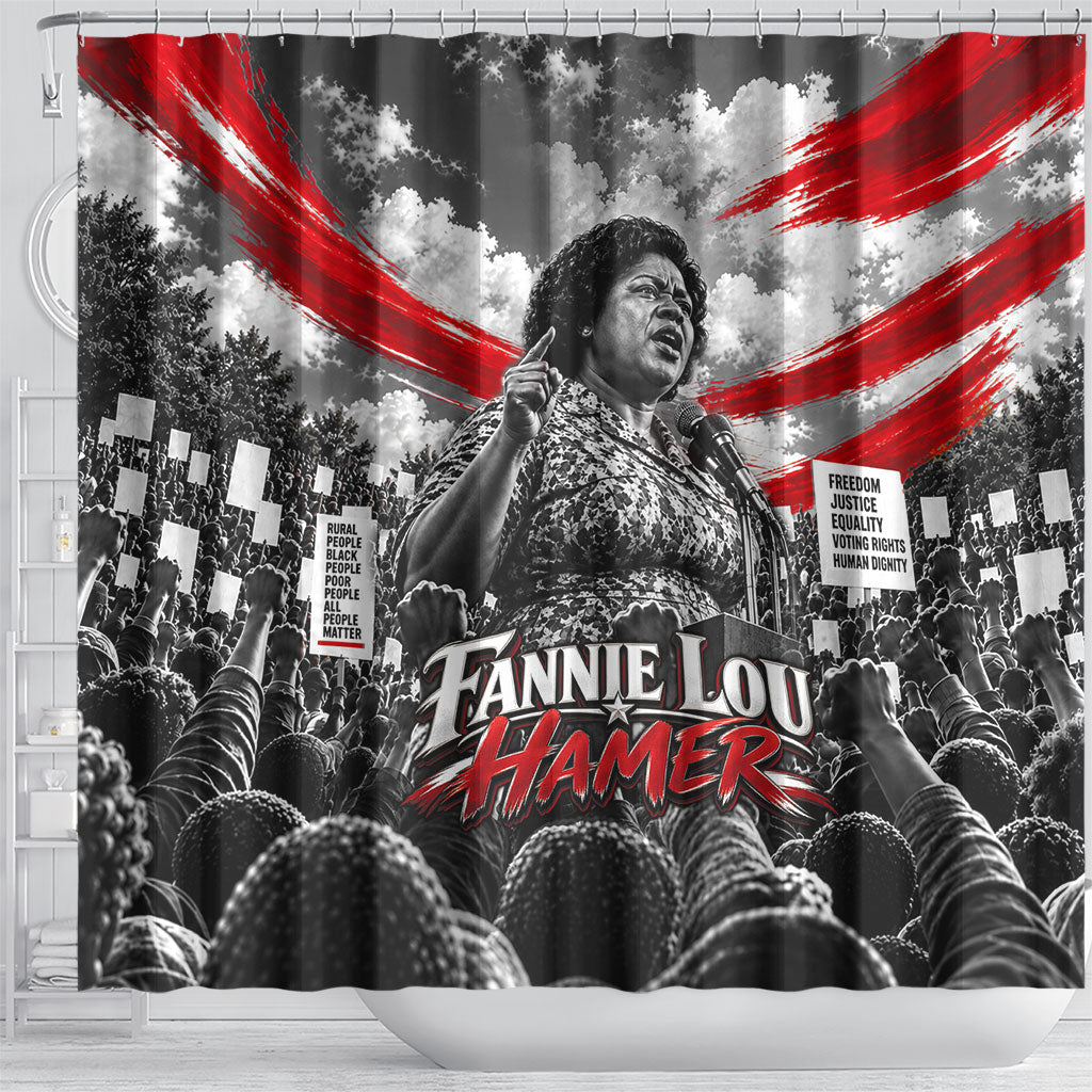 Fannie Lou Hamer Civil Rights Shower Curtain Voting Rights Activist Tribute Art