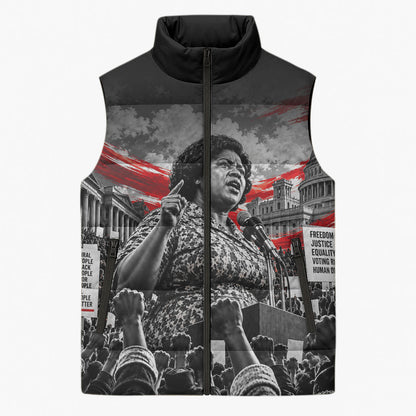 Fannie Lou Hamer Civil Rights Sleeveless Puffer Jacket Voting Rights Activist Tribute Art