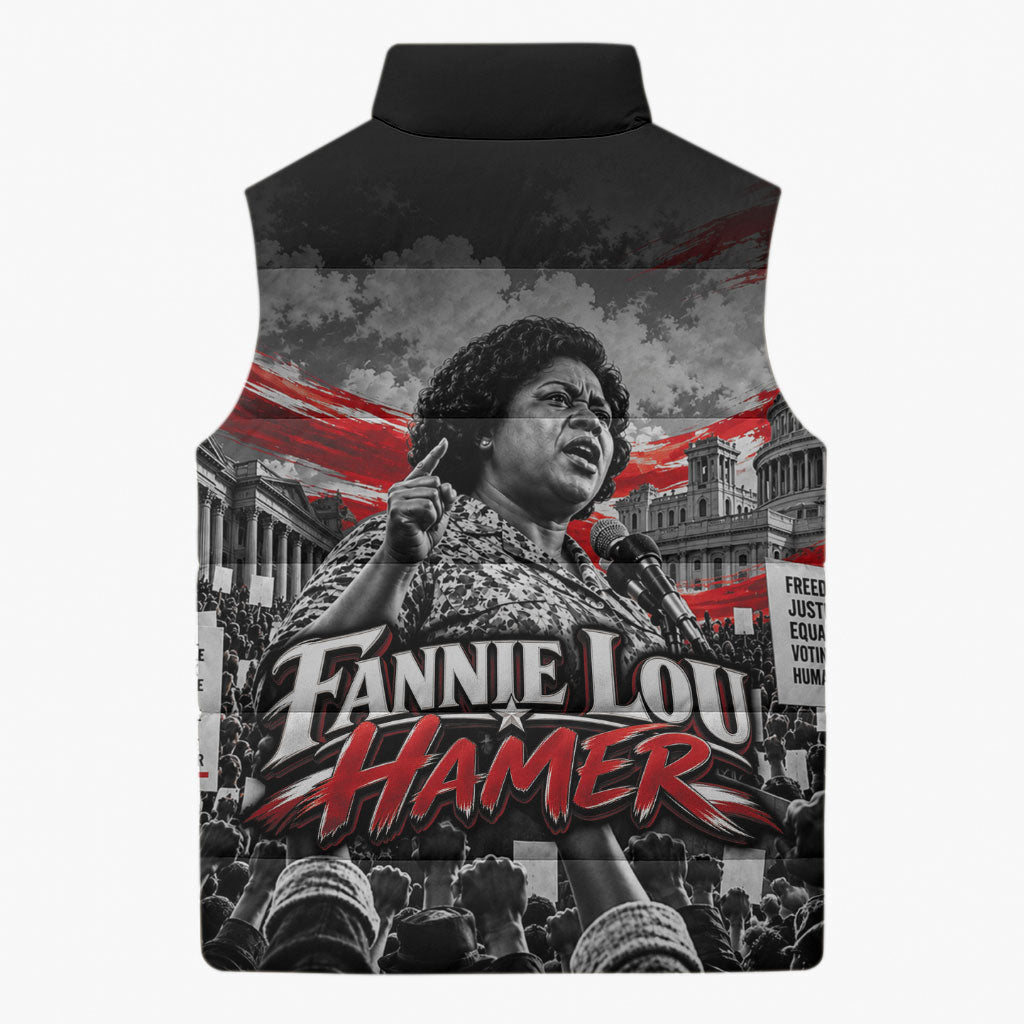 Fannie Lou Hamer Civil Rights Sleeveless Puffer Jacket Voting Rights Activist Tribute Art