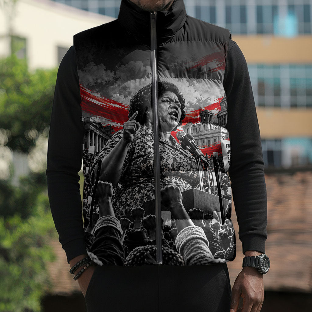Fannie Lou Hamer Civil Rights Sleeveless Puffer Jacket Voting Rights Activist Tribute Art