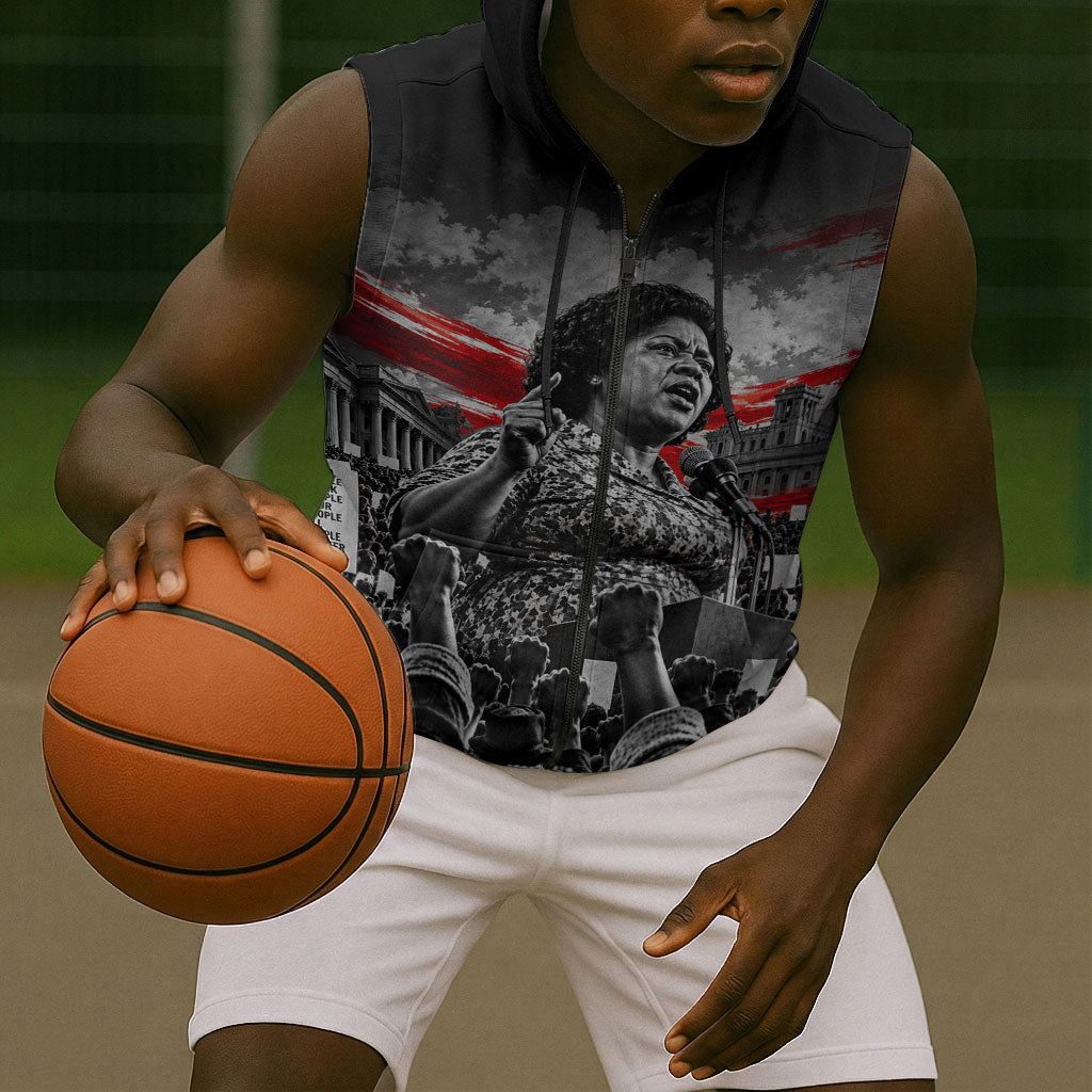 Fannie Lou Hamer Civil Rights Sleeveless Zip Hoodie Voting Rights Activist Tribute Art