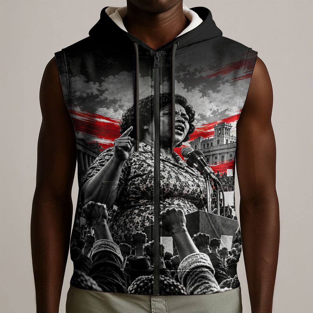 Fannie Lou Hamer Civil Rights Sleeveless Zip Hoodie Voting Rights Activist Tribute Art
