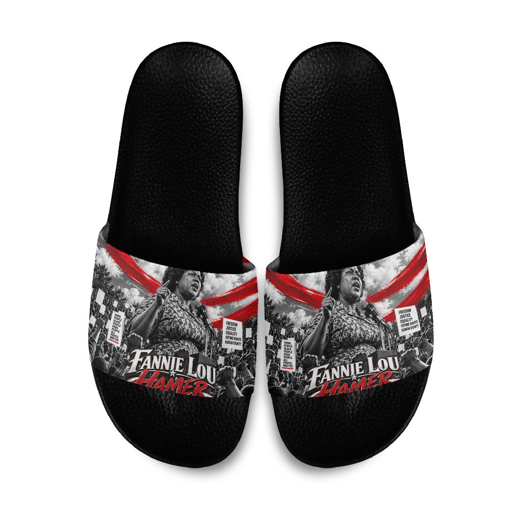 Fannie Lou Hamer Civil Rights Slide Sandals Voting Rights Activist Tribute Art