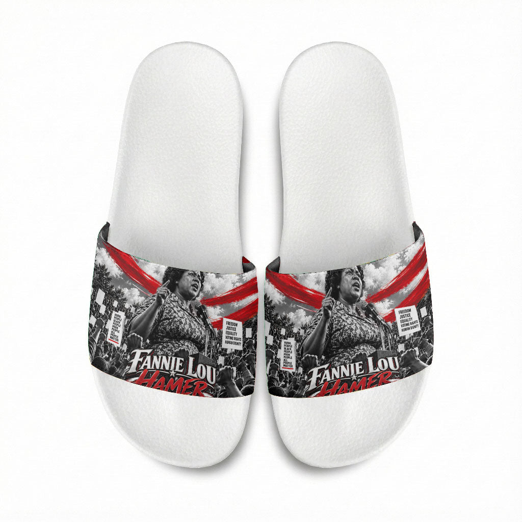 Fannie Lou Hamer Civil Rights Slide Sandals Voting Rights Activist Tribute Art