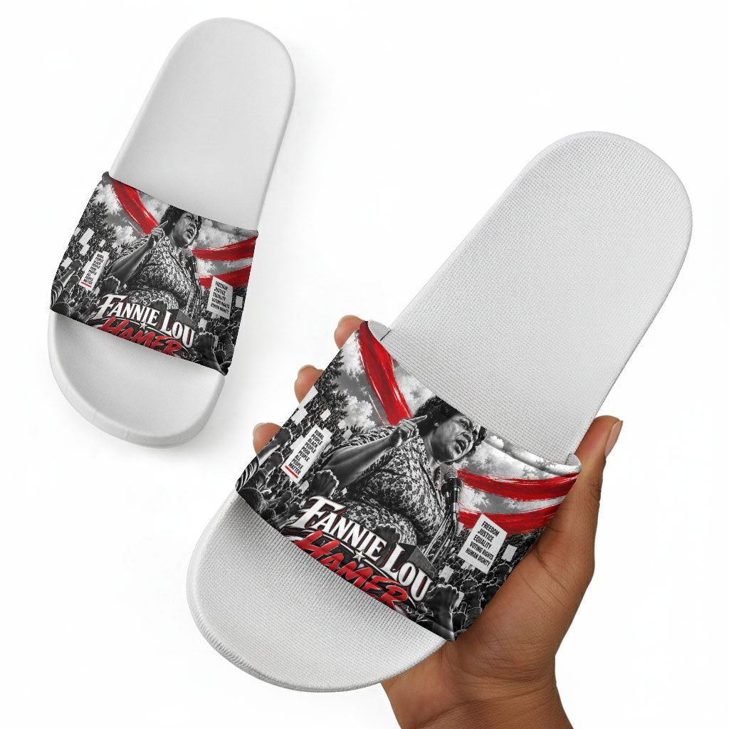 Fannie Lou Hamer Civil Rights Slide Sandals Voting Rights Activist Tribute Art