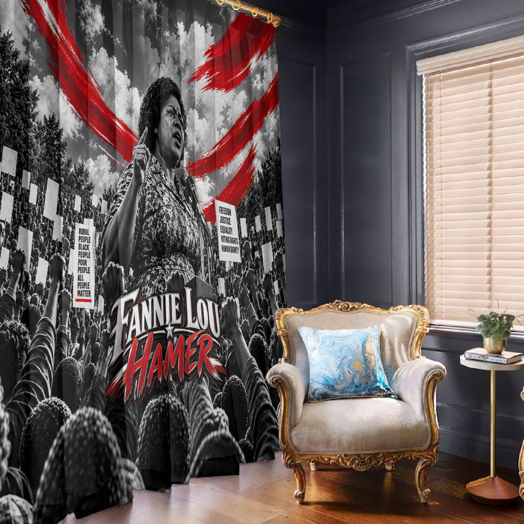 Fannie Lou Hamer Civil Rights Window Curtain Voting Rights Activist Tribute Art