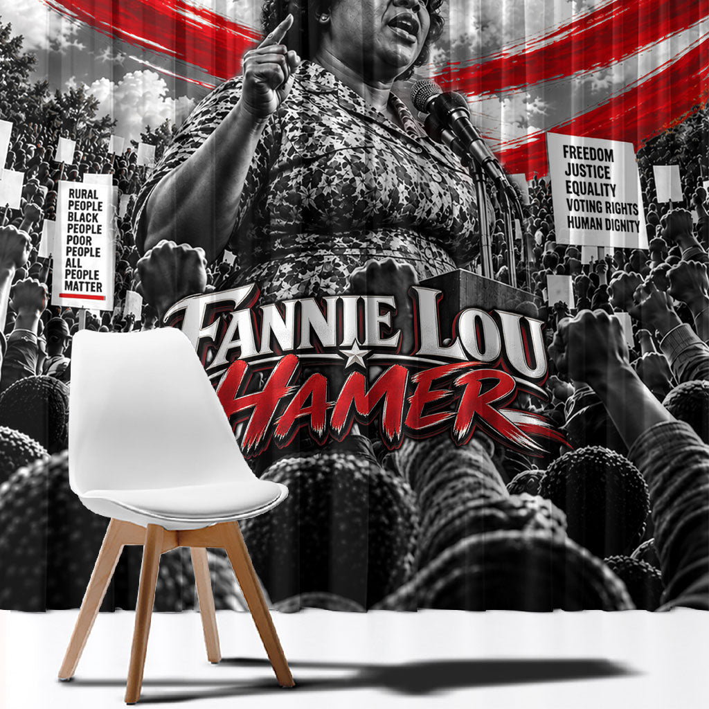 Fannie Lou Hamer Civil Rights Window Curtain Voting Rights Activist Tribute Art