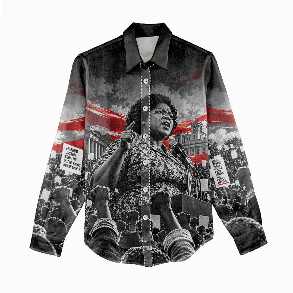 Fannie Lou Hamer Civil Rights Women Casual Shirt Voting Rights Activist Tribute Art