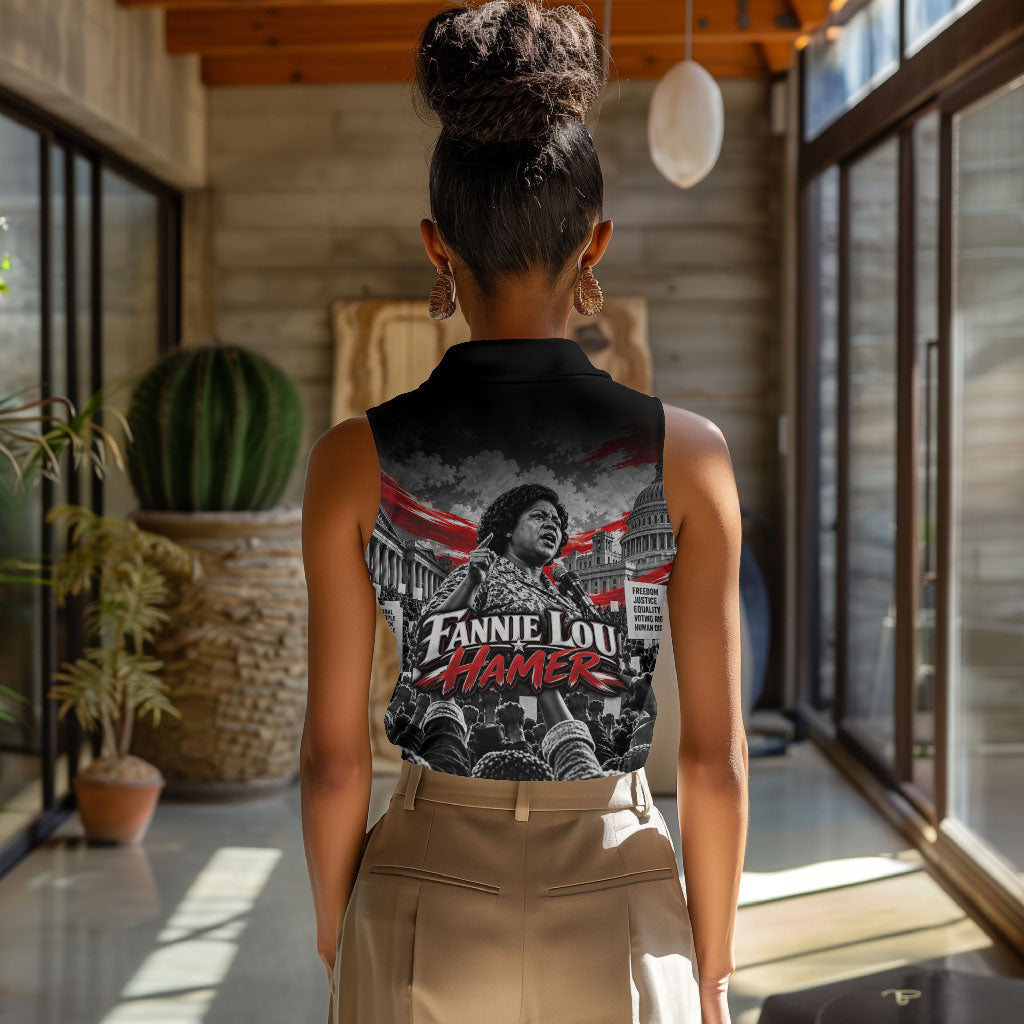 Fannie Lou Hamer Civil Rights Women Sleeveless Polo Shirt Voting Rights Activist Tribute Art