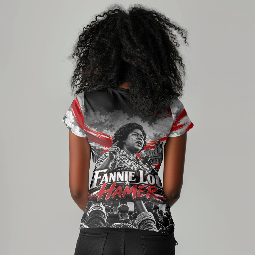Fannie Lou Hamer Civil Rights Women V-Neck T-Shirt Voting Rights Activist Tribute Art