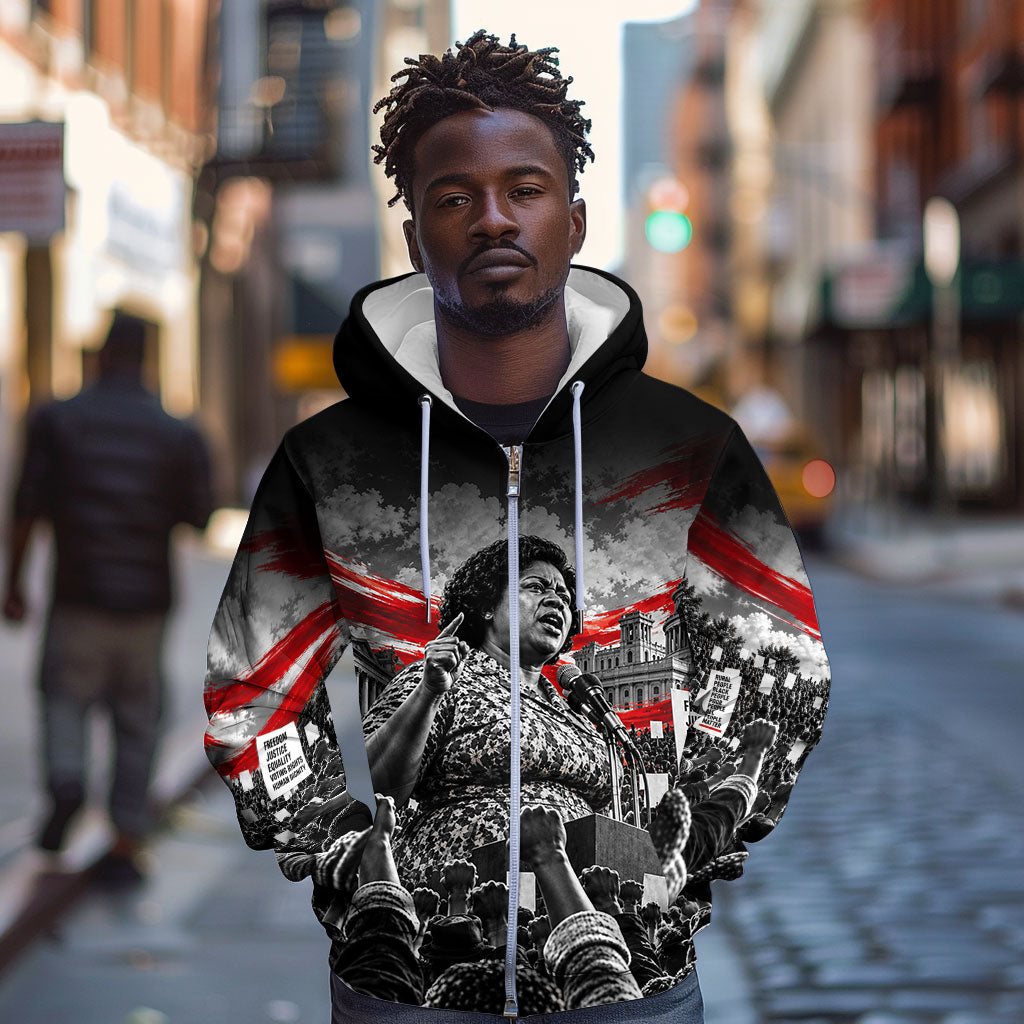 Fannie Lou Hamer Civil Rights Zip Hoodie Voting Rights Activist Tribute Art