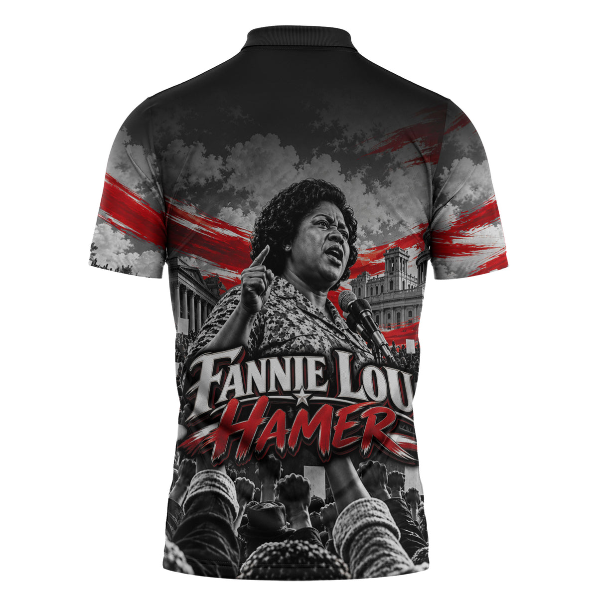 Fannie Lou Hamer Civil Rights Zipper Polo Shirt Voting Rights Activist Tribute Art
