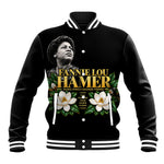 Fannie Lou Hamer Civil Rights Baseball Jacket Voting Rights Activist Magnolia Flowers Art