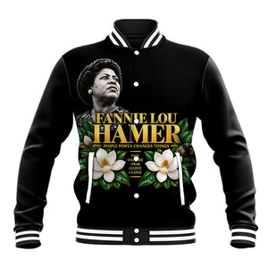 Fannie Lou Hamer Civil Rights Baseball Jacket Voting Rights Activist Magnolia Flowers Art