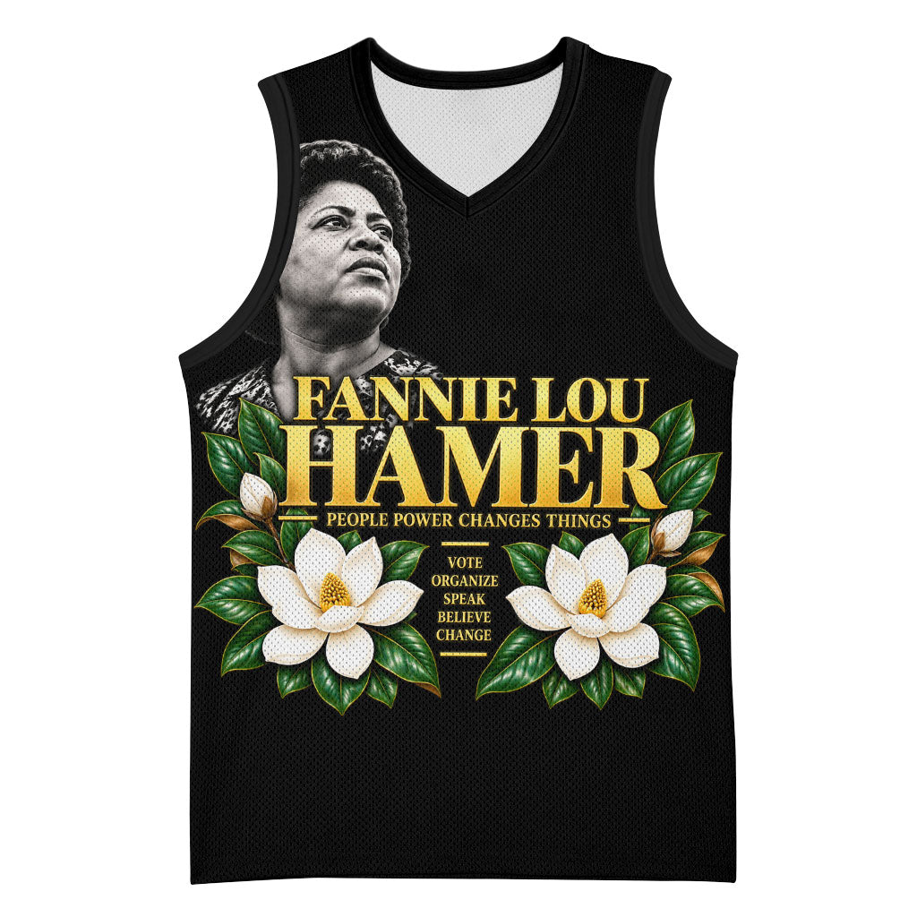 Fannie Lou Hamer Civil Rights Basketball Jersey Voting Rights Activist Magnolia Flowers Art
