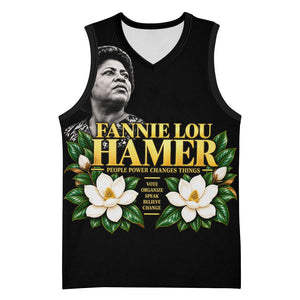 Fannie Lou Hamer Civil Rights Basketball Jersey Voting Rights Activist Magnolia Flowers Art