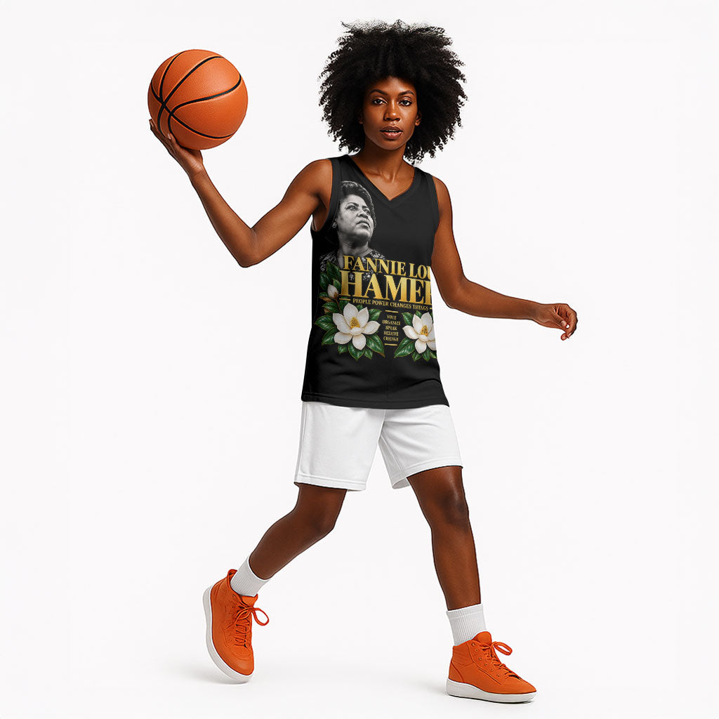 Fannie Lou Hamer Civil Rights Basketball Jersey Voting Rights Activist Magnolia Flowers Art