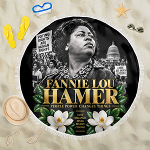 Fannie Lou Hamer Civil Rights Beach Blanket Voting Rights Activist Magnolia Flowers Art