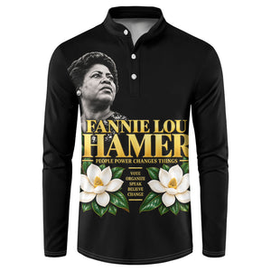 Fannie Lou Hamer Civil Rights Button Sweatshirt Voting Rights Activist Magnolia Flowers Art