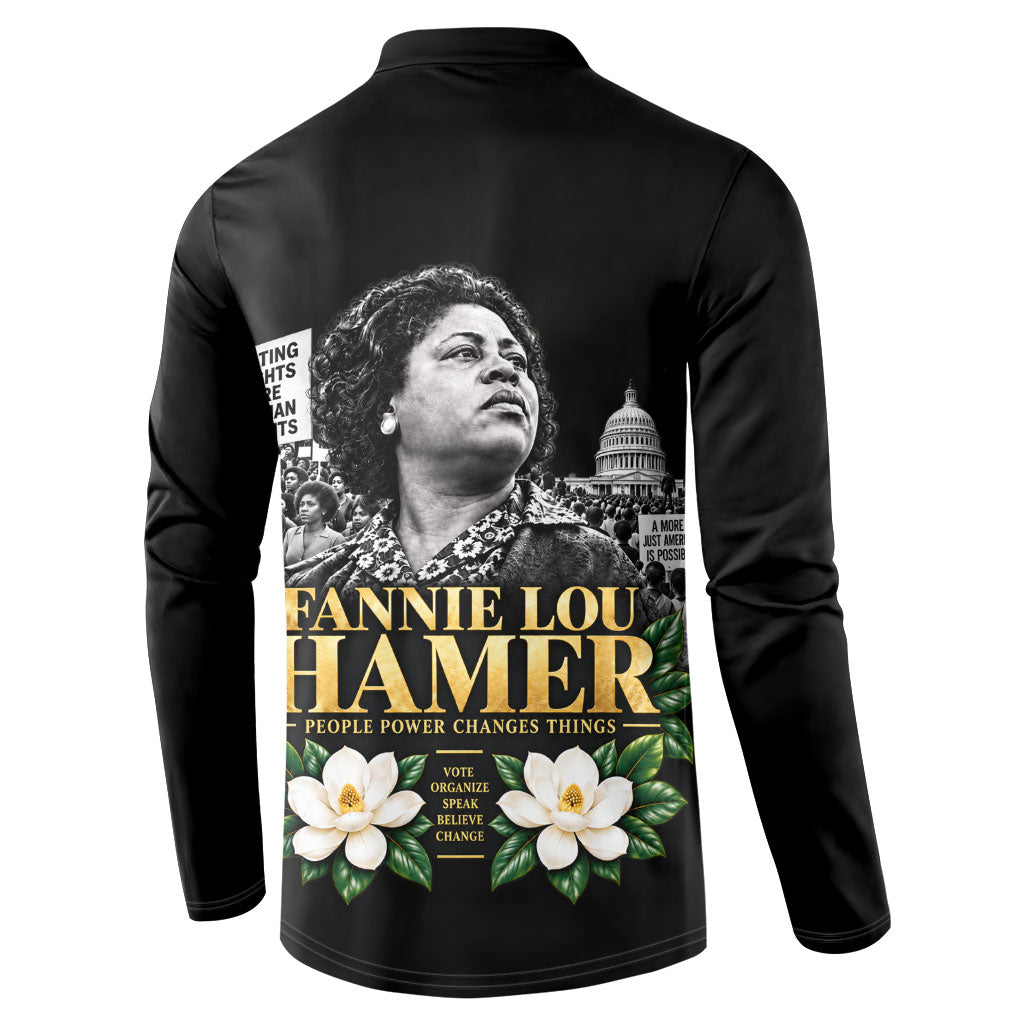 Fannie Lou Hamer Civil Rights Button Sweatshirt Voting Rights Activist Magnolia Flowers Art