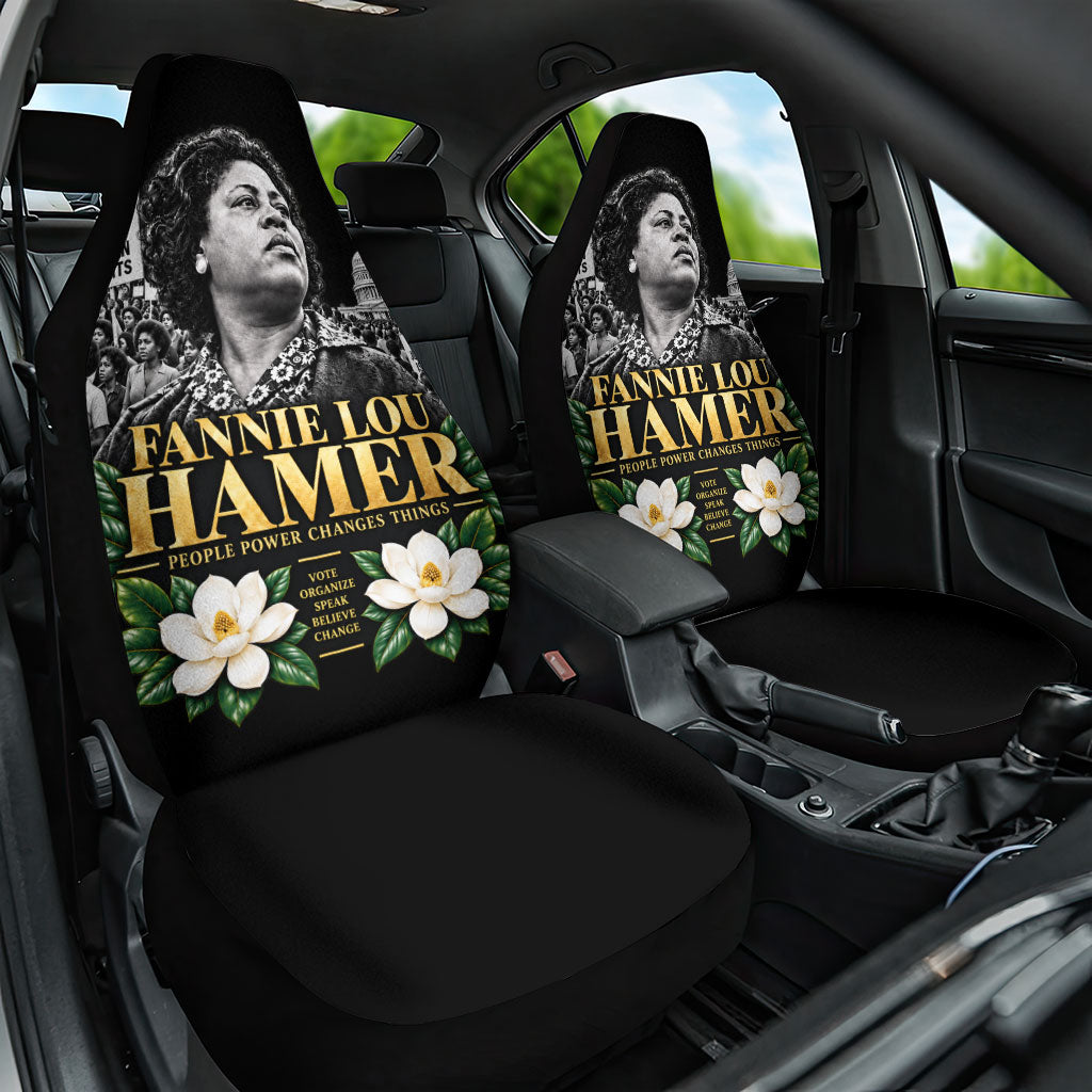 Fannie Lou Hamer Civil Rights Car Seat Cover Voting Rights Activist Magnolia Flowers Art