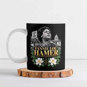 Fannie Lou Hamer Civil Rights Ceramic Mug Voting Rights Activist Magnolia Flowers Art